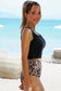 Tankinis Black Square Neck Tankini Set – Sleeveless Swimwear