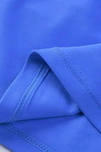 Tankinis Blue Square Neck Sleeveless Fashion Print Tankini Set