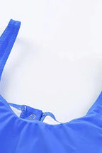 Tankinis Blue Square Neck Sleeveless Fashion Print Tankini Set