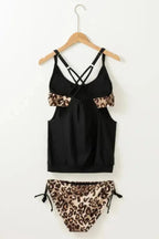 Tankinis Layered Tankini Set with Sporty Swim Top