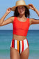 Tankinis Leopard Print Snap Button Sleeveless Tankini