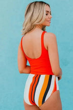 Tankinis Leopard Print Snap Button Sleeveless Tankini