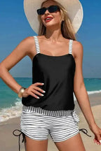 Tankinis Monochrome Striped Tankini Set