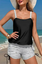 Tankinis Monochrome Striped Tankini Set