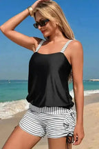 Tankinis Monochrome Striped Tankini Set