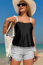 Tankinis Monochrome Striped Tankini Set