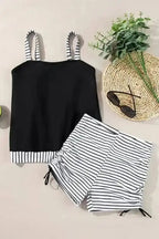 Tankinis Monochrome Striped Tankini Set