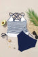 Tankinis Tummy Control Tankini Swimsuit - Blue Stripe
