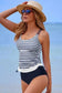Tankinis Tummy Control Tankini Swimsuit - Blue Stripe