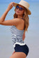 Tankinis Tummy Control Tankini Swimsuit - Blue Stripe