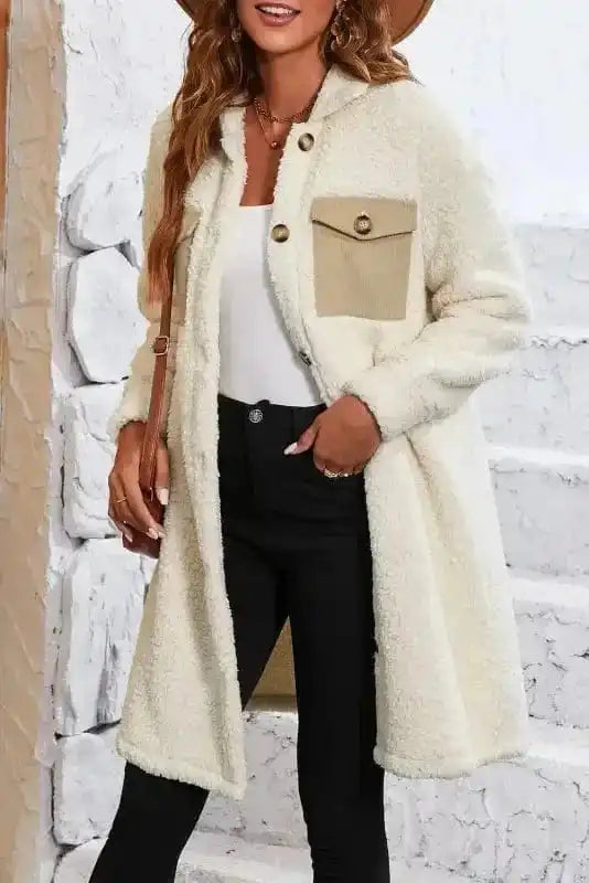 Teddy Coats Cozy Beige Teddy Coat