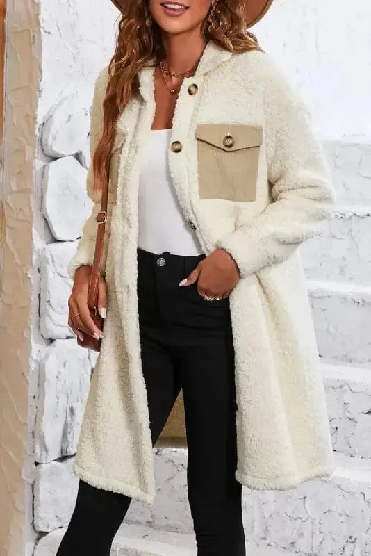 Teddy Coats Cozy Beige Teddy Coat
