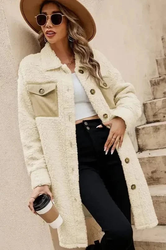 Teddy Coats Cozy Beige Teddy Coat