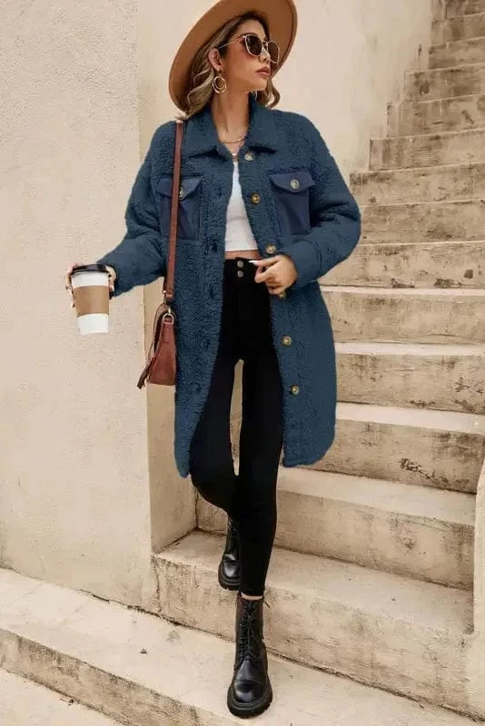 Teddy Coats Cozy Blue Teddy Coat