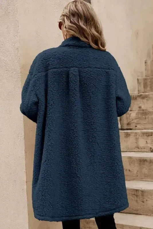 Teddy Coats Cozy Blue Teddy Coat