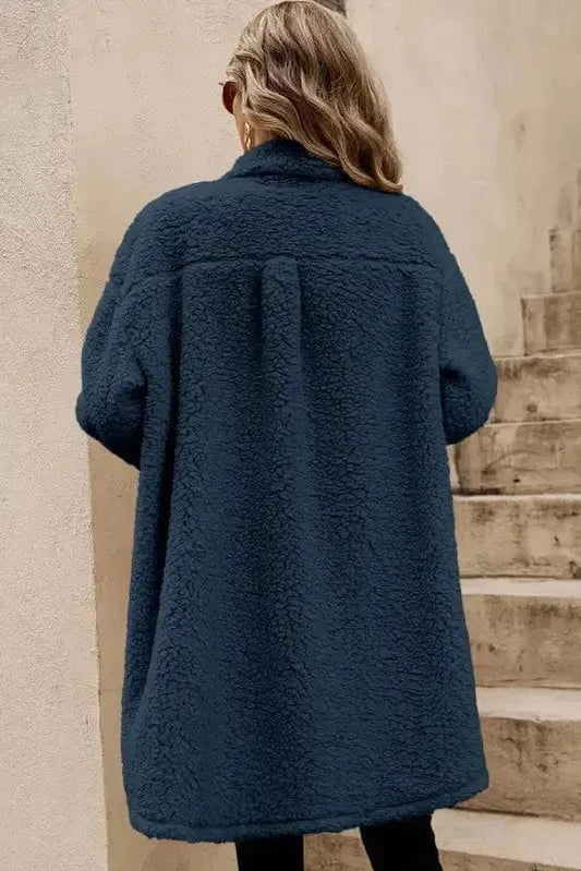 Teddy Coats Cozy Blue Teddy Coat