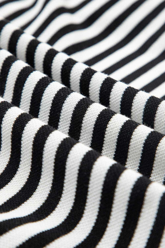 Tees BowVogue Women's Striped T-Shirt – Soft Cotton Bow Neck Casual Top