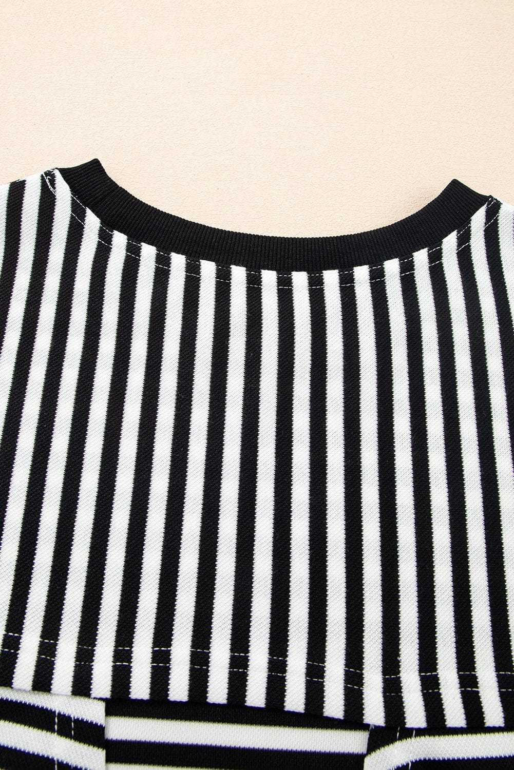 Tees BowVogue Women's Striped T-Shirt – Soft Cotton Bow Neck Casual Top