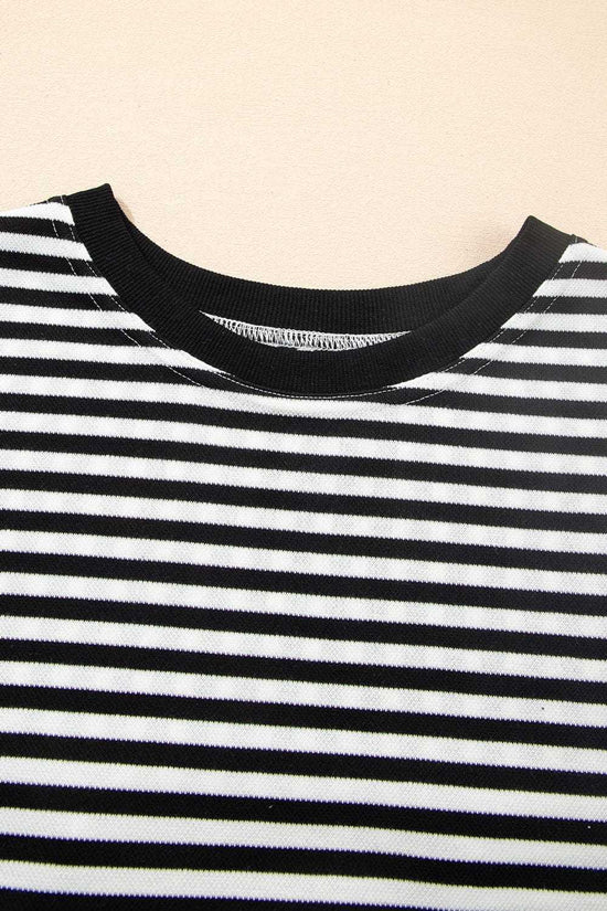 Tees BowVogue Women's Striped T-Shirt – Soft Cotton Bow Neck Casual Top