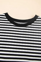 Tees BowVogue Women's Striped T-Shirt – Soft Cotton Bow Neck Casual Top