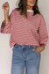 Tees BowVogue Women's Striped T-Shirt – Soft Cotton Bow Neck Casual Top