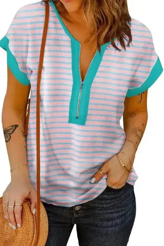 Tees Pink Pacer Zip Top