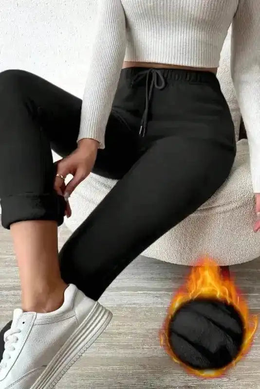 Thermal Leggings Black / S / 70%Polyester+27%Viscose+3%Elastane CozyFit Thermal High-Waist Leggings