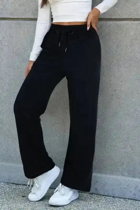 Thermal Pants Black / S / 50%Polyester+50%Cotton EasyTone Fleece Lined Trousers - Black
