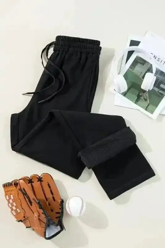 Thermal Pants EasyTone Fleece Lined Trousers - Black