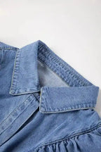 Tops/Blouses & Shirts Dusk Blue Denim Ruffled Shirt