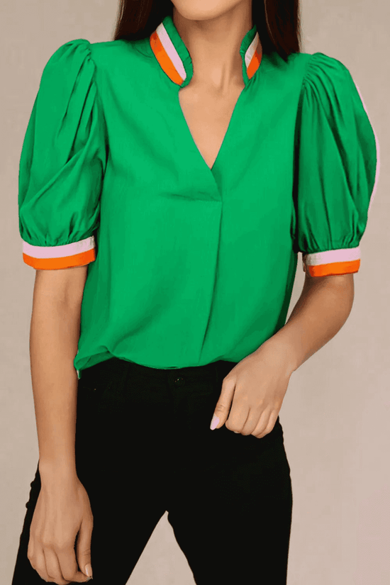 Tops/Blouses & Shirts Neon Trim Chic Shirt