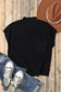 Tops Ribbed Knit Short Sleeve Sweater -  Patch Pocket