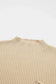 Tops Ribbed Knit Short Sleeve Sweater -  Patch Pocket