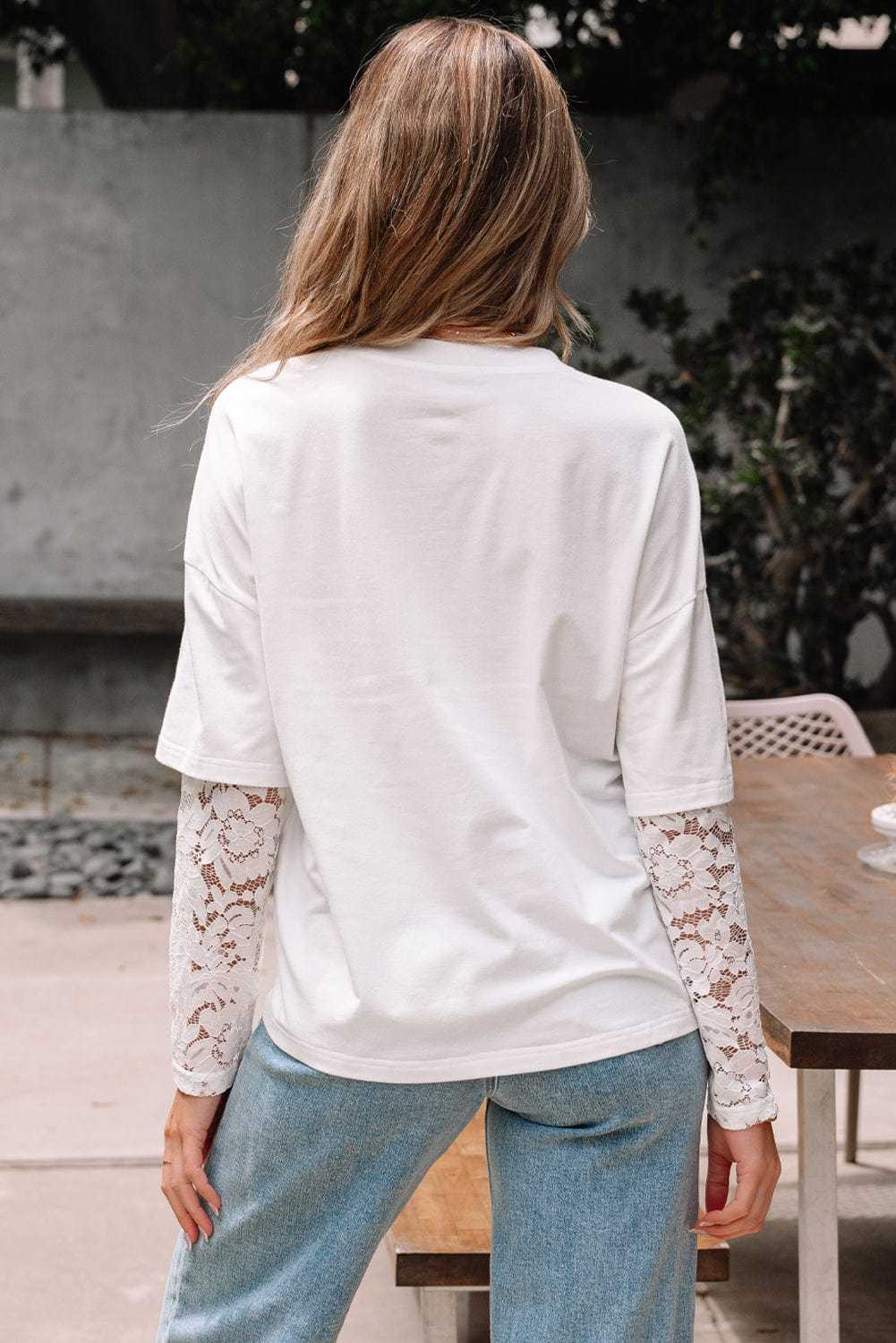 Tops Romantic Lace Long Sleeve Top