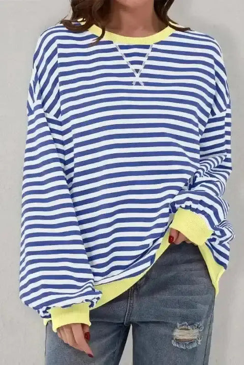 Bold trim boxy sweatshirt front view — Fashionfitz UK