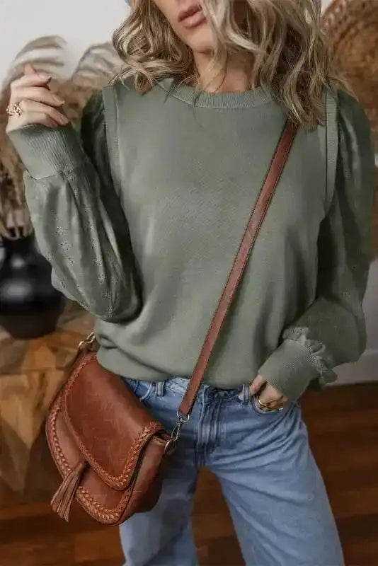 Tops/Sweatshirts & Hoodies Medium Grey / S / 65%Polyester+35%Cotton Textured Harmony Sweatshirt