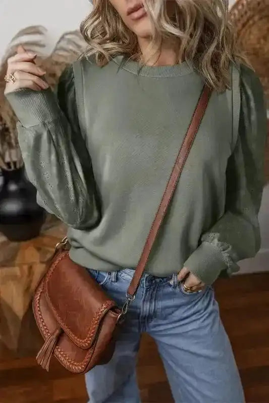 Tops/Sweatshirts & Hoodies Medium Grey / S / 65%Polyester+35%Cotton Textured Harmony Sweatshirt