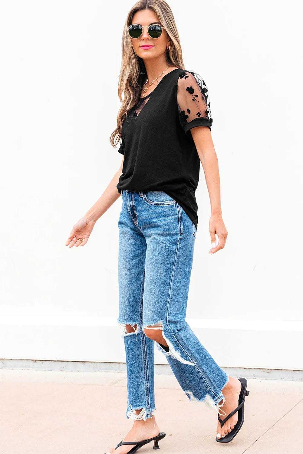 Tops & Tees Dark Elegance Lace Tee
