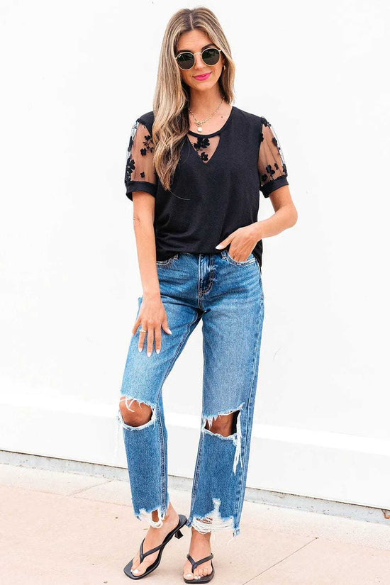 Tops & Tees Dark Elegance Lace Tee