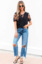 Tops & Tees Dark Elegance Lace Tee