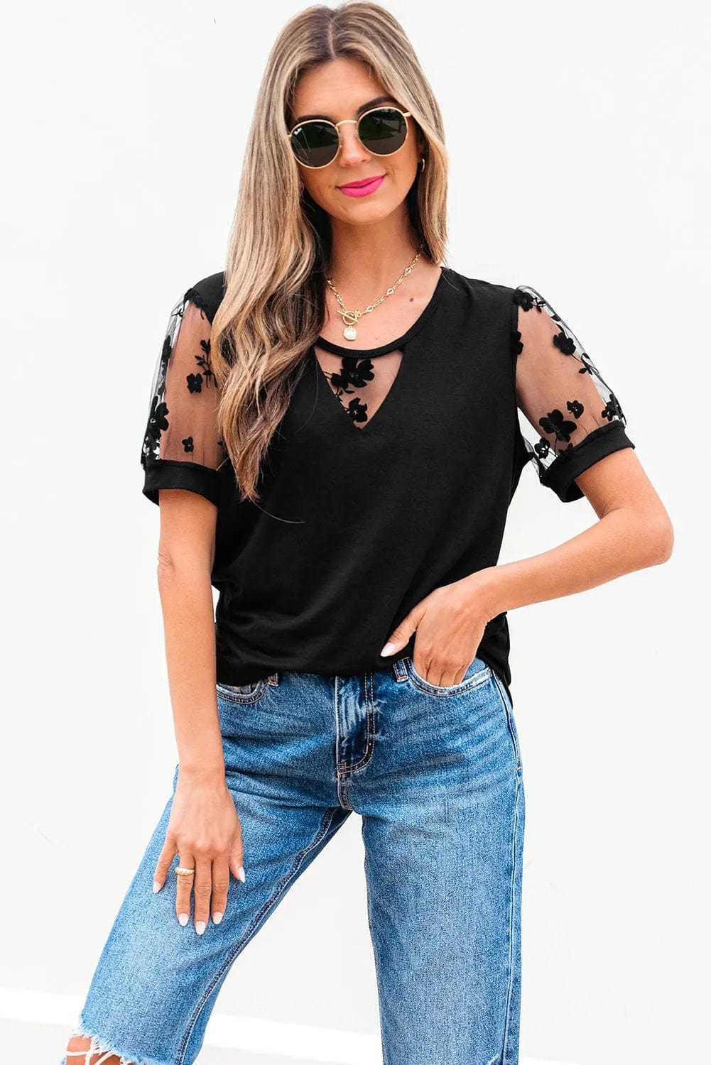 Tops & Tees Dark Elegance Lace Tee