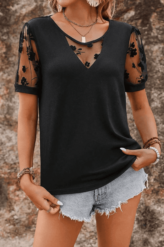 Tops & Tees Dark Elegance Lace Tee
