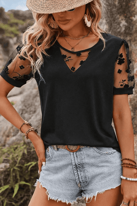 Tops & Tees Dark Elegance Lace Tee