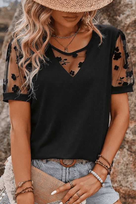 Tops & Tees Dark Elegance Lace Tee