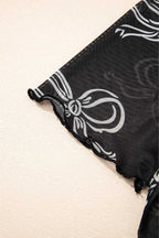 Tops & Tees Midnight Bow Mesh Tee