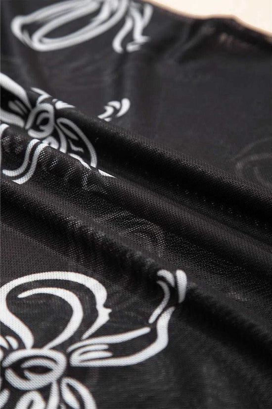 Tops & Tees Midnight Bow Mesh Tee