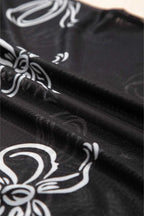 Tops & Tees Midnight Bow Mesh Tee