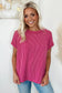 Tops/Tops & Tees Summer Knit Exposed Stitching T-shirt