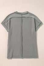 Tops/Tops & Tees Summer Knit Exposed Stitching T-shirt