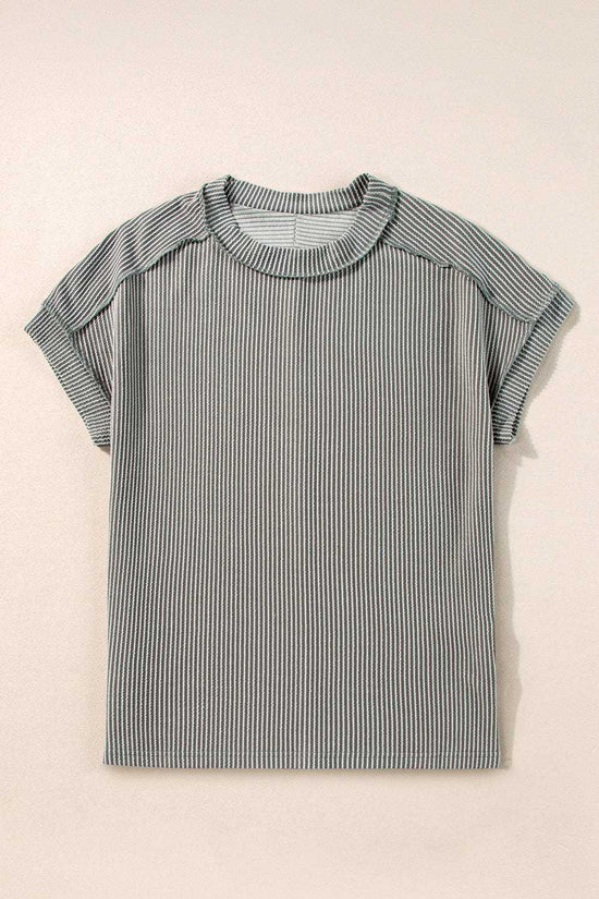 Tops/Tops & Tees Summer Knit Exposed Stitching T-shirt